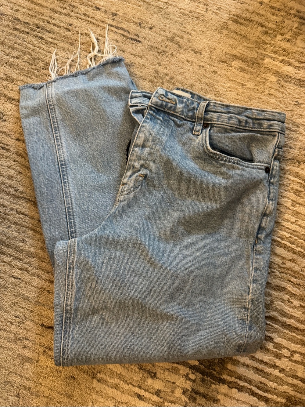Topshop Light Blue Straight Leg Jeans